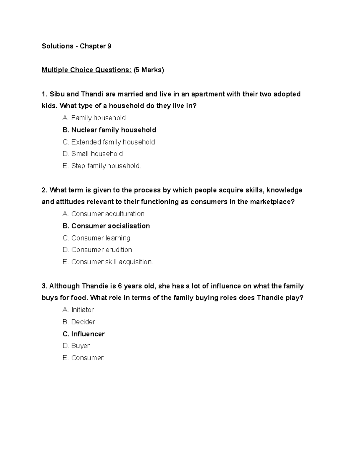 Solutions chapter 9 - Practice questions with memorandums for when you ...