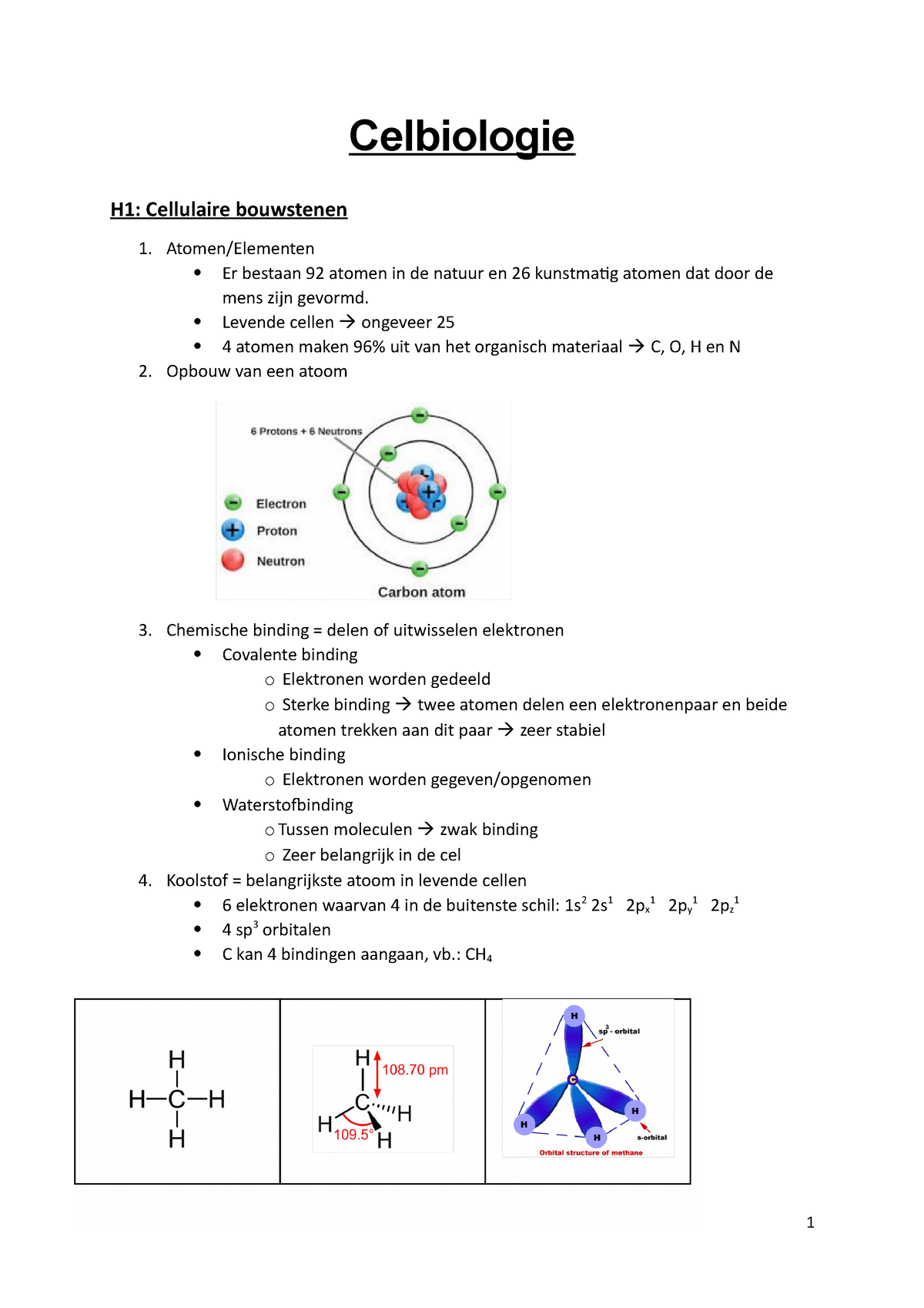 Samenvatting - Gebaseerd Op De Powerpoint - Celbiologie H1: Cellulaire ...