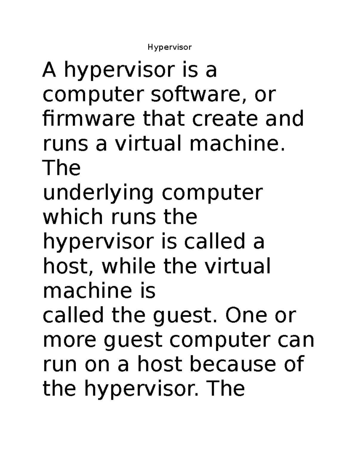 Hypervisor - Bbbb B B B B B - Hypervisor A Hypervisor Is A Computer ...