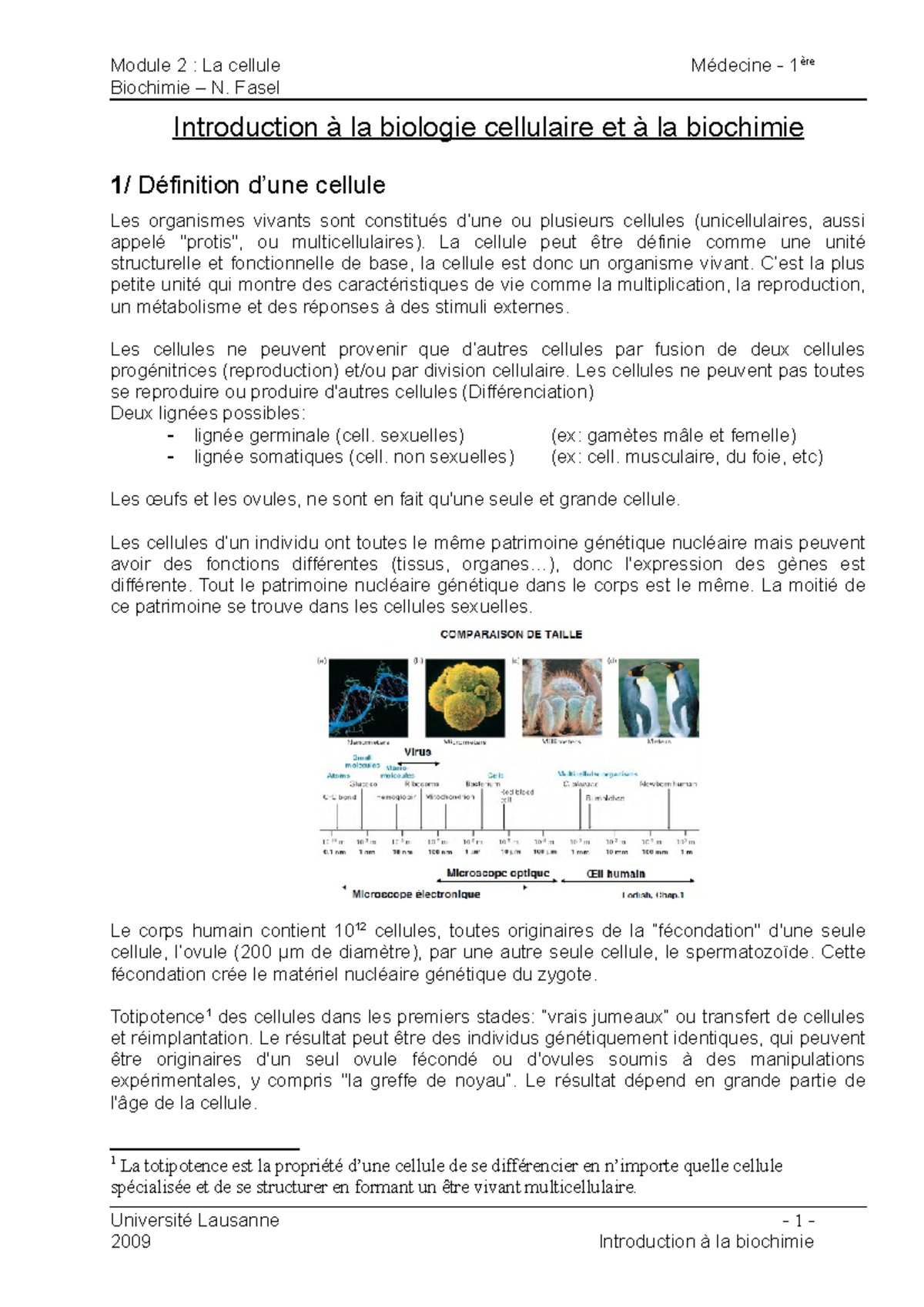 1 - Introduction à La Biologie Cellulaire Et à La Biochimie - Biochimie ...