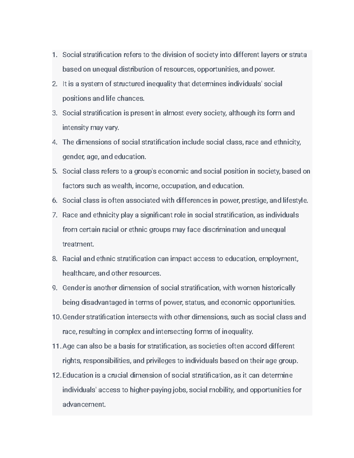 Social stratification and its dimensions Notes - Social stratification ...