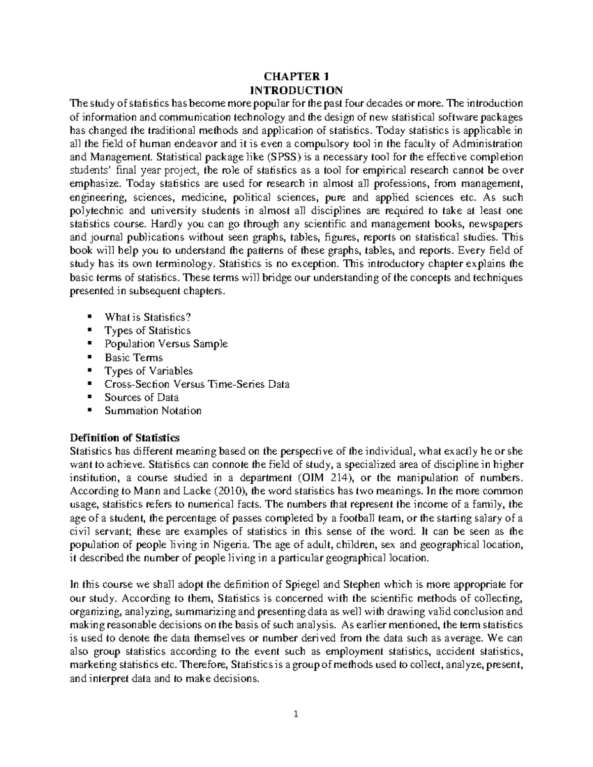 Introduction to cost and management accounting - CHAPTER 1 INTRODUCTION ...
