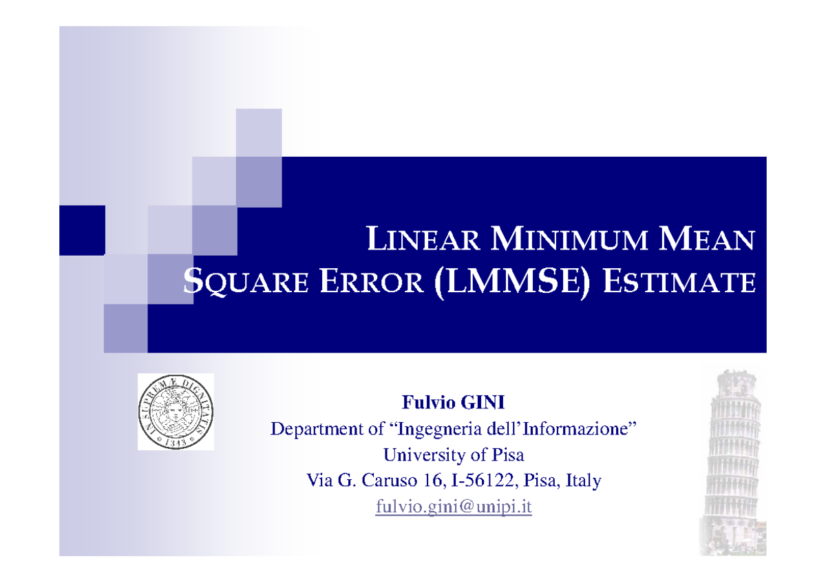 Linear Minimum Mean Square Error Estimator Example