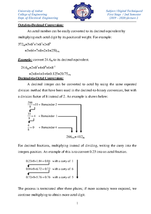 Binary Coded Decimal (BCD) - College of Engineering First Stage / 2nd ...