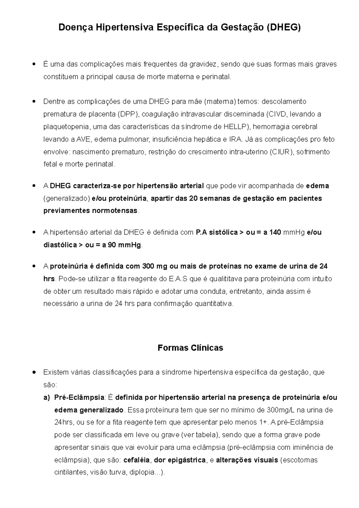 Cid Doença Hipertensiva Especifica Da Gravidez - BRAINCP