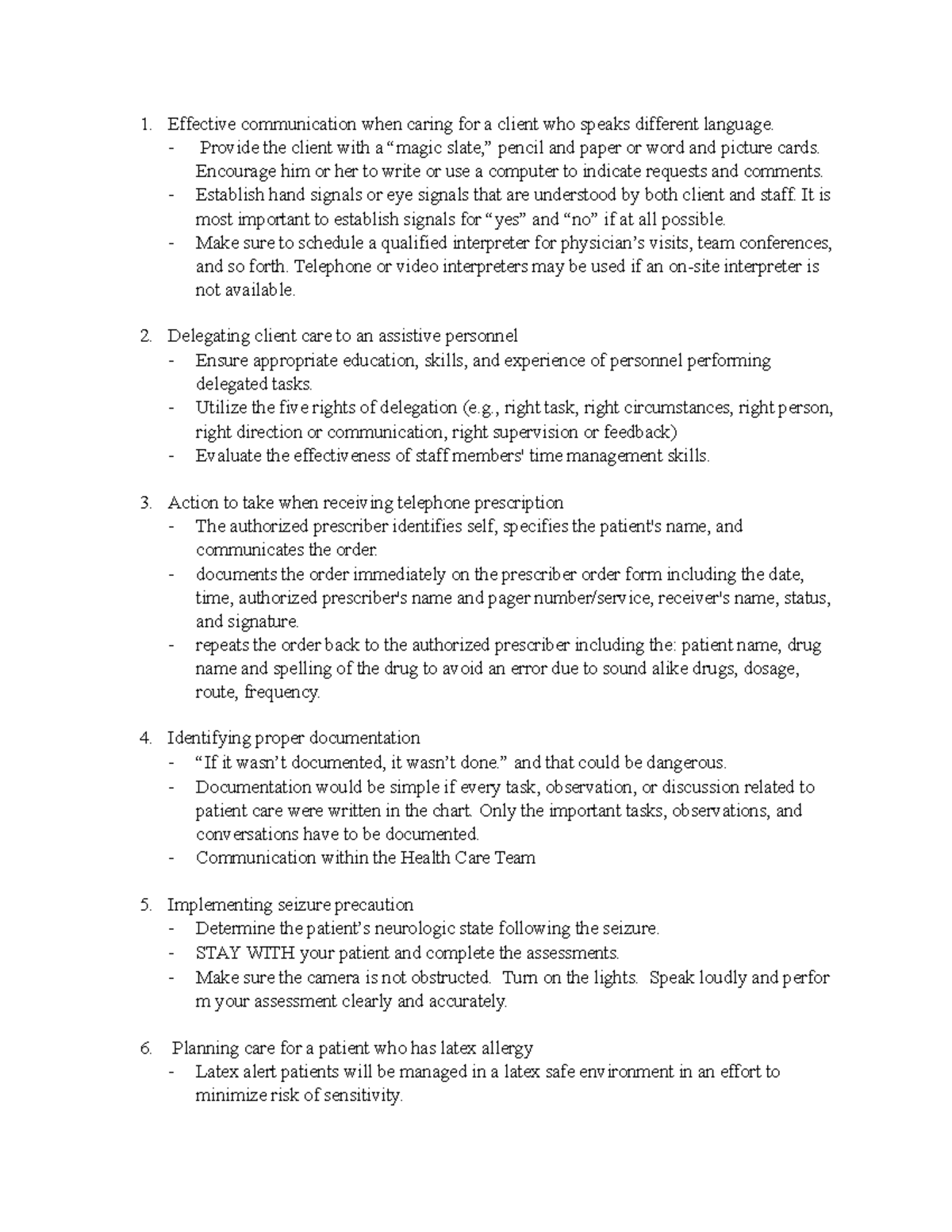 Med Surg Final Rem - Notes On The Lecture Materials - Effective 