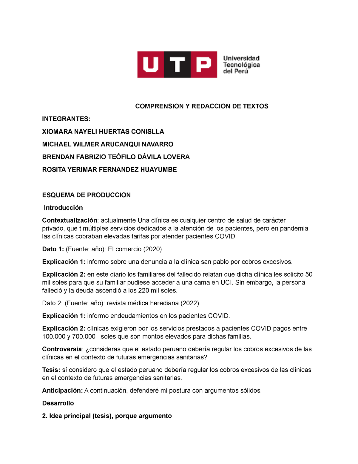 Tarea Academica 2 Version Final - Comprensión Y Redacción De Textos ...