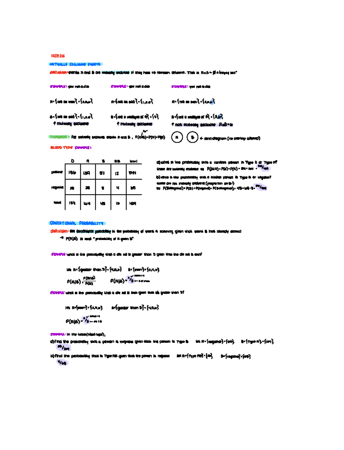 Mutually exclusive conditional probability - 10121122 ...