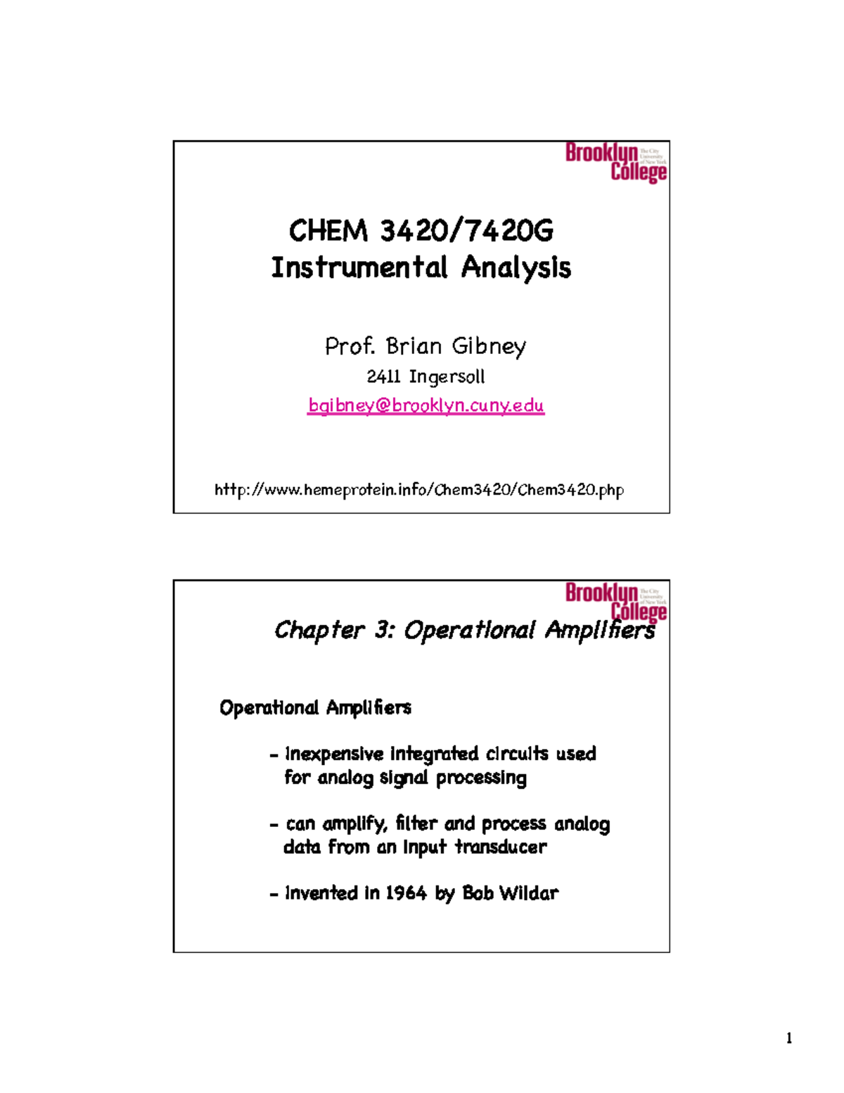 Instrumental Analysis Lecture 4 CHEM 3420/7420G Instrumental
