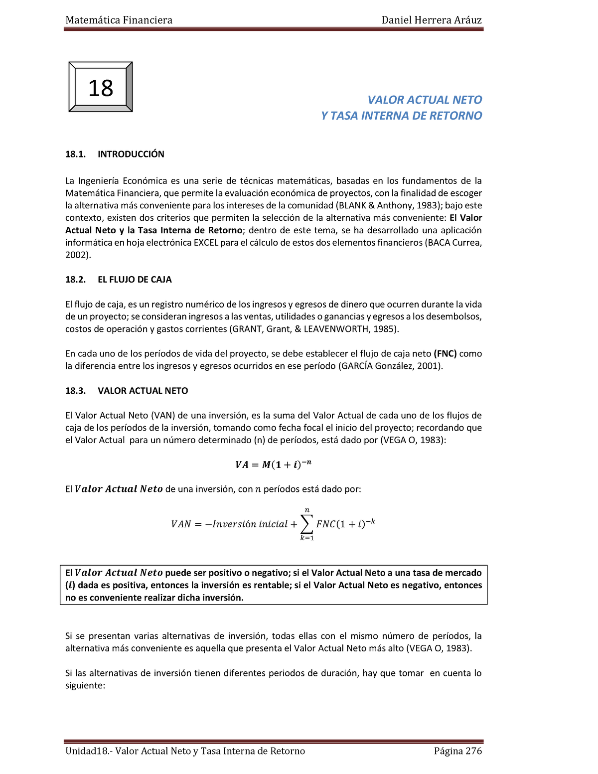 Tema VAN Y TIR - Ejercicio Van Y Tir - VALOR ACTUAL NETO Y TASA INTERNA ...