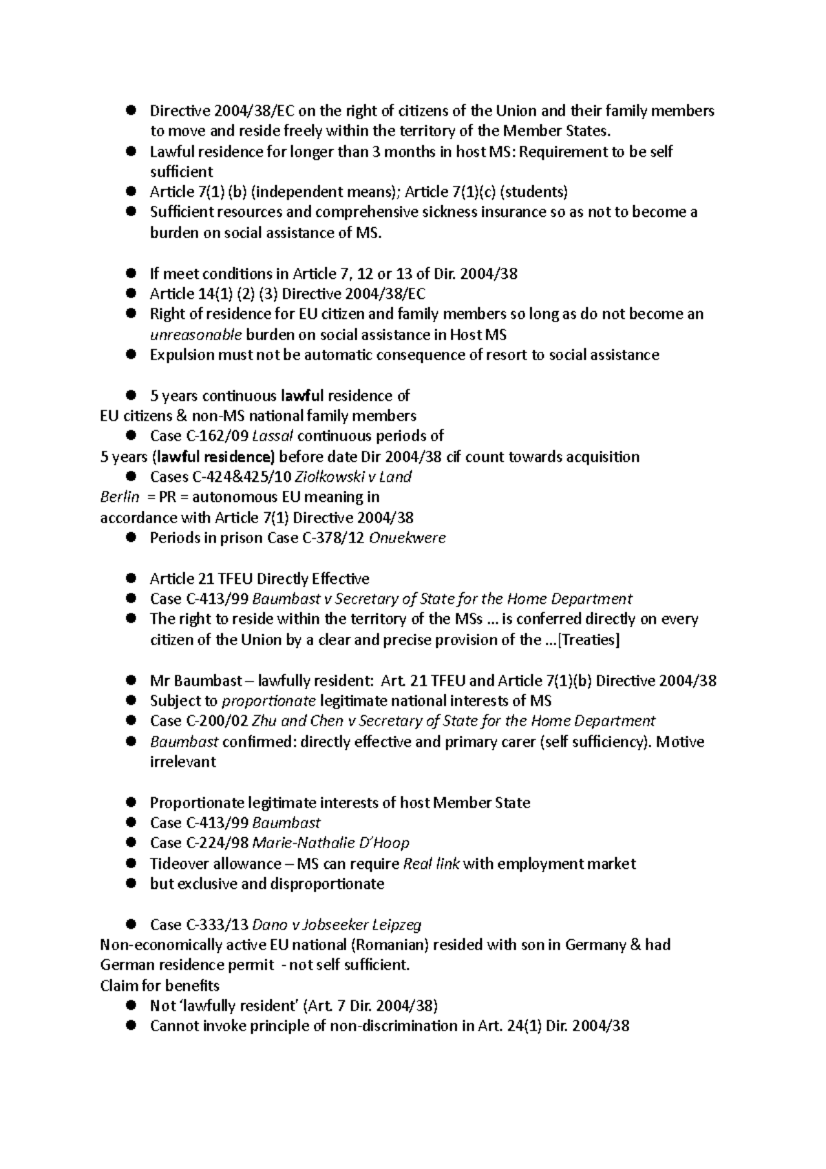 Eu 3 - Lecture notes 20 - l Directive 2004/38/EC on the right of ...