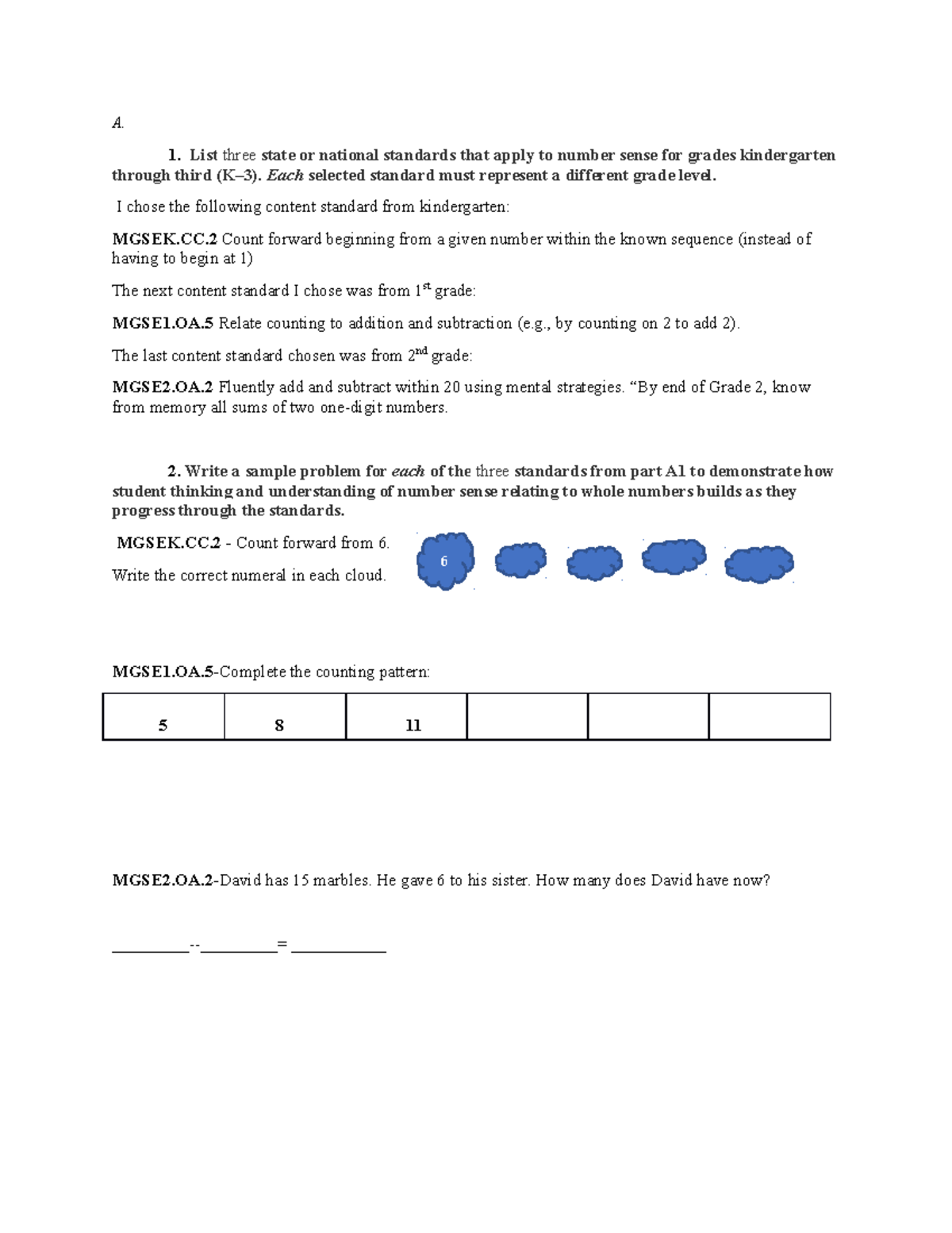 Task 1 - Task 1 for Number Sense - MATH 5210 - WGU - Studocu
