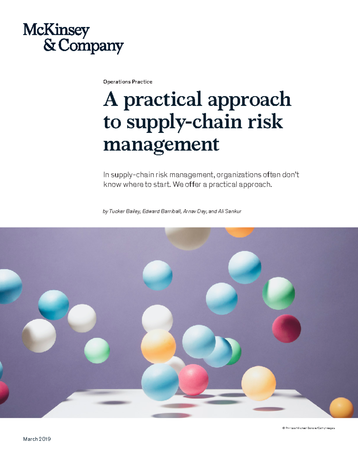 A practical approach to supply chain risk management - Operations ...
