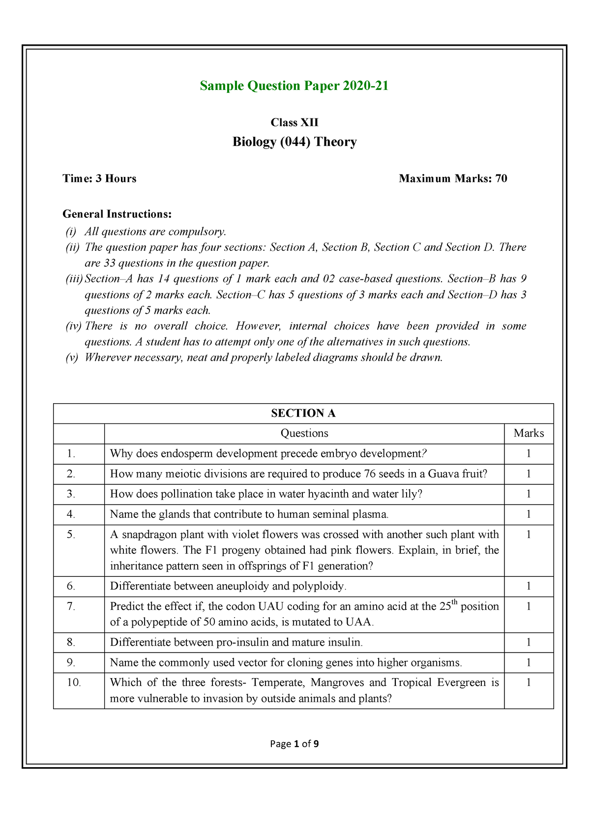 best case study topics for biology of class 12