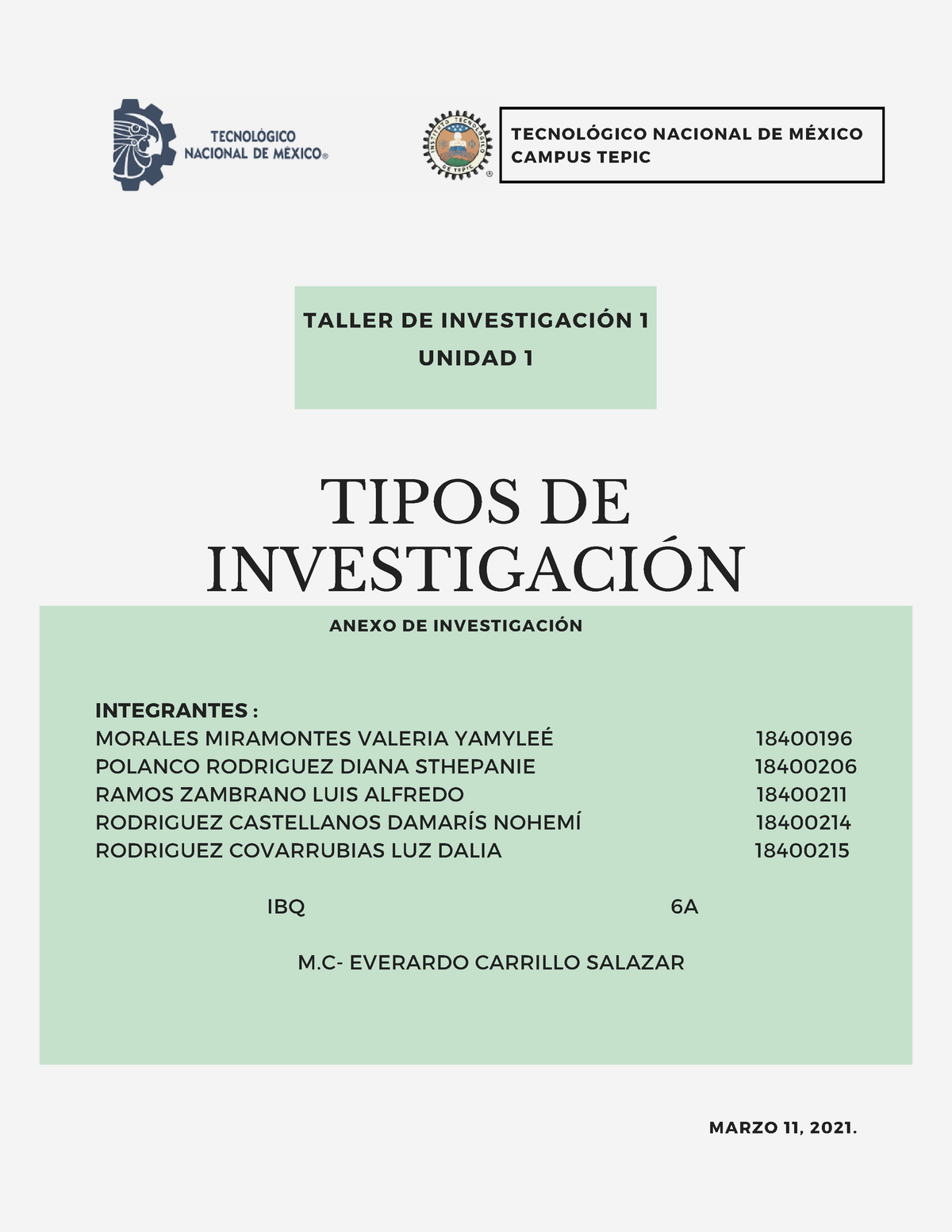 Tipos deInvestigación - TIPOS DE INVESTIGACIÓN INTEGRANTES : MORALES ...