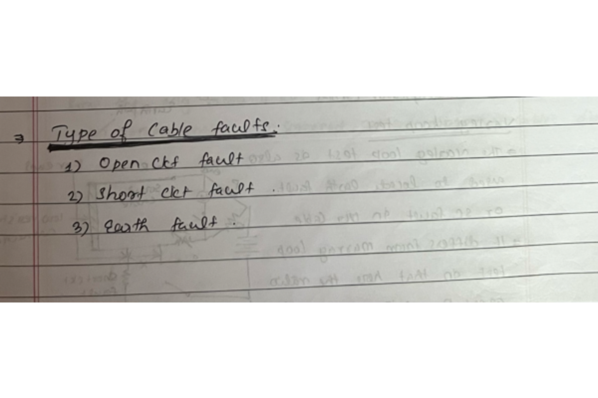 Types of Cable Fault and Test for Location of faults in UG Cables