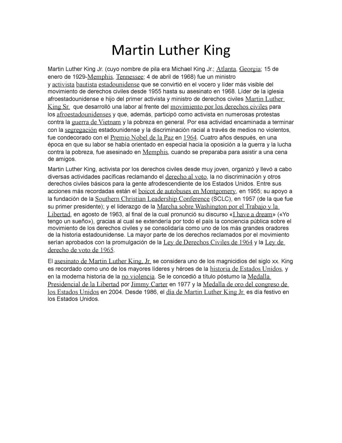 Martin Luther King Biografía - Martin Luther King Martin Luther King Jr ...