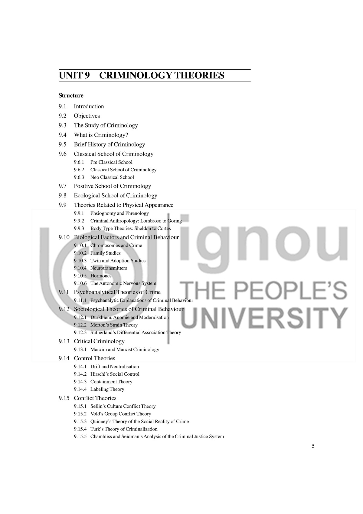 Unit-1 (1) - Criminological Theories UNIT 9 CRIMINOLOGY THEORIES ...