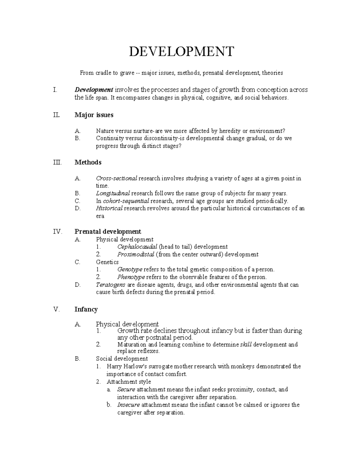 Chapter 4 - Child Development - DEVELOPMENT From cradle to grave ...