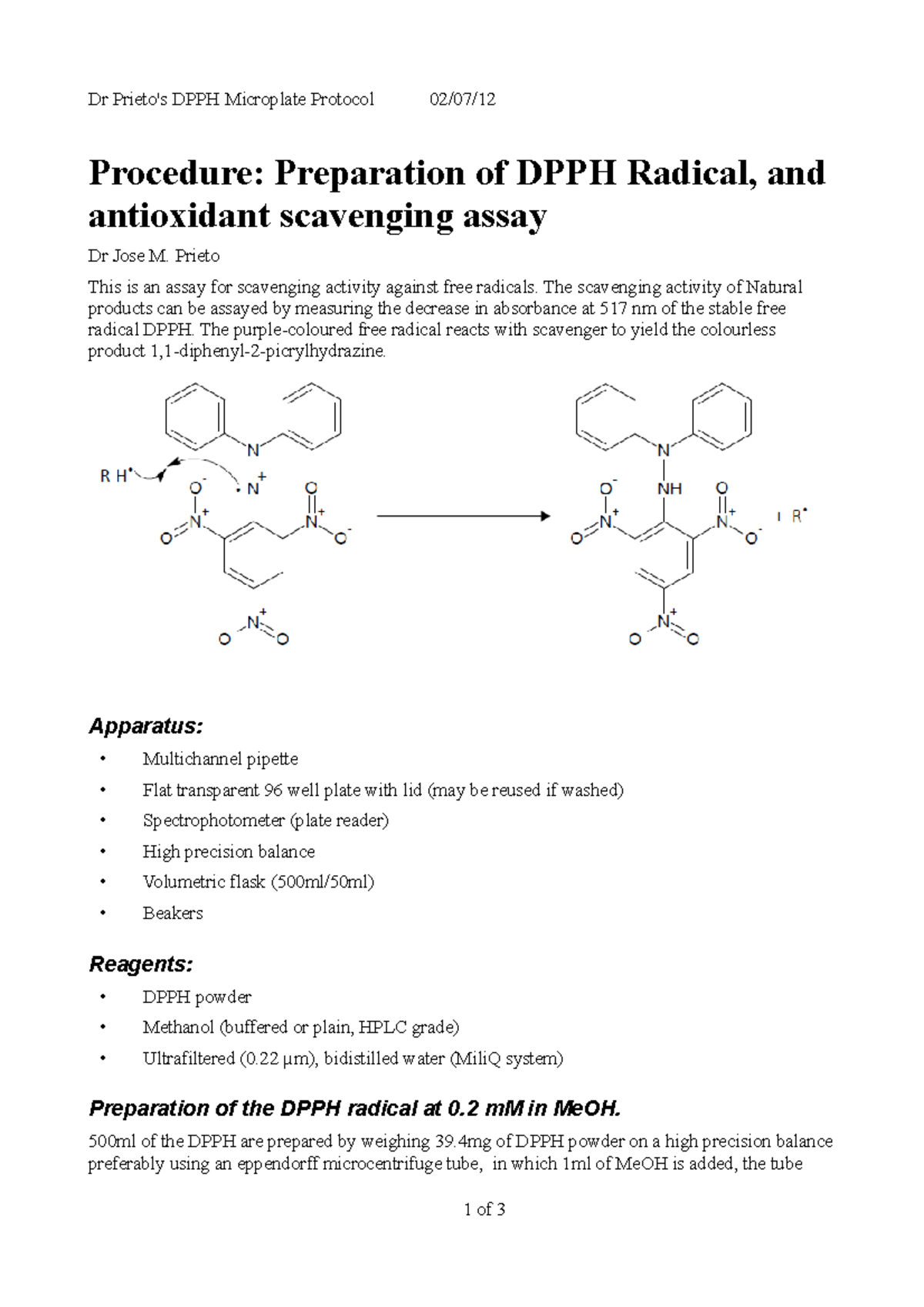 Experimental Protocol Of Dpph Assay To Assess The – MHWJLJ