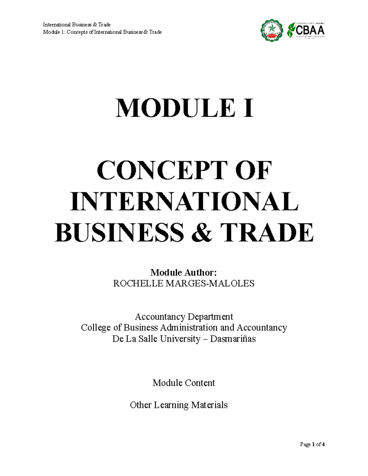 Module 1- Other Learning Materials - Module 1: Concepts Of ...