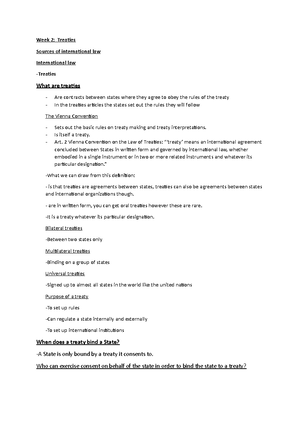 International Law Notes - International Law Notes Sources of ...