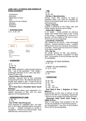 Land C 4 Chapter 4 Land Law I Land Law C4 Rights And Powers Of State Authority Studocu