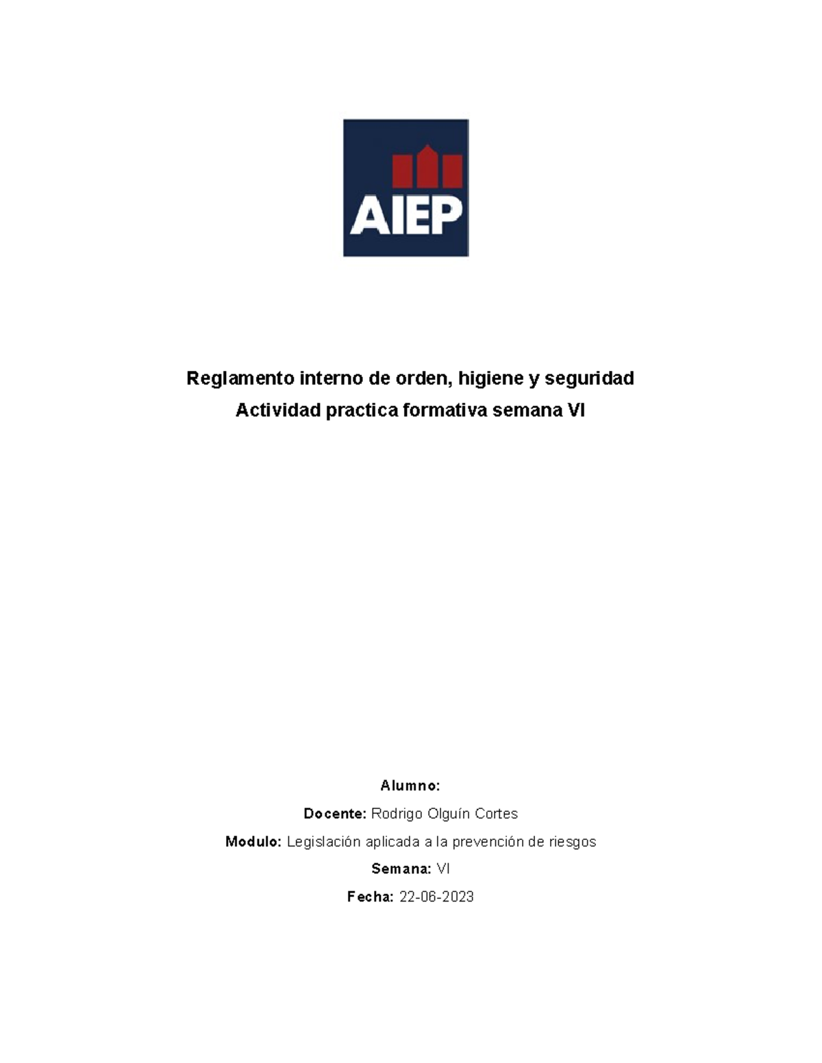 Reglamento interno de orden - Prevención de riesgos y técnicas ...