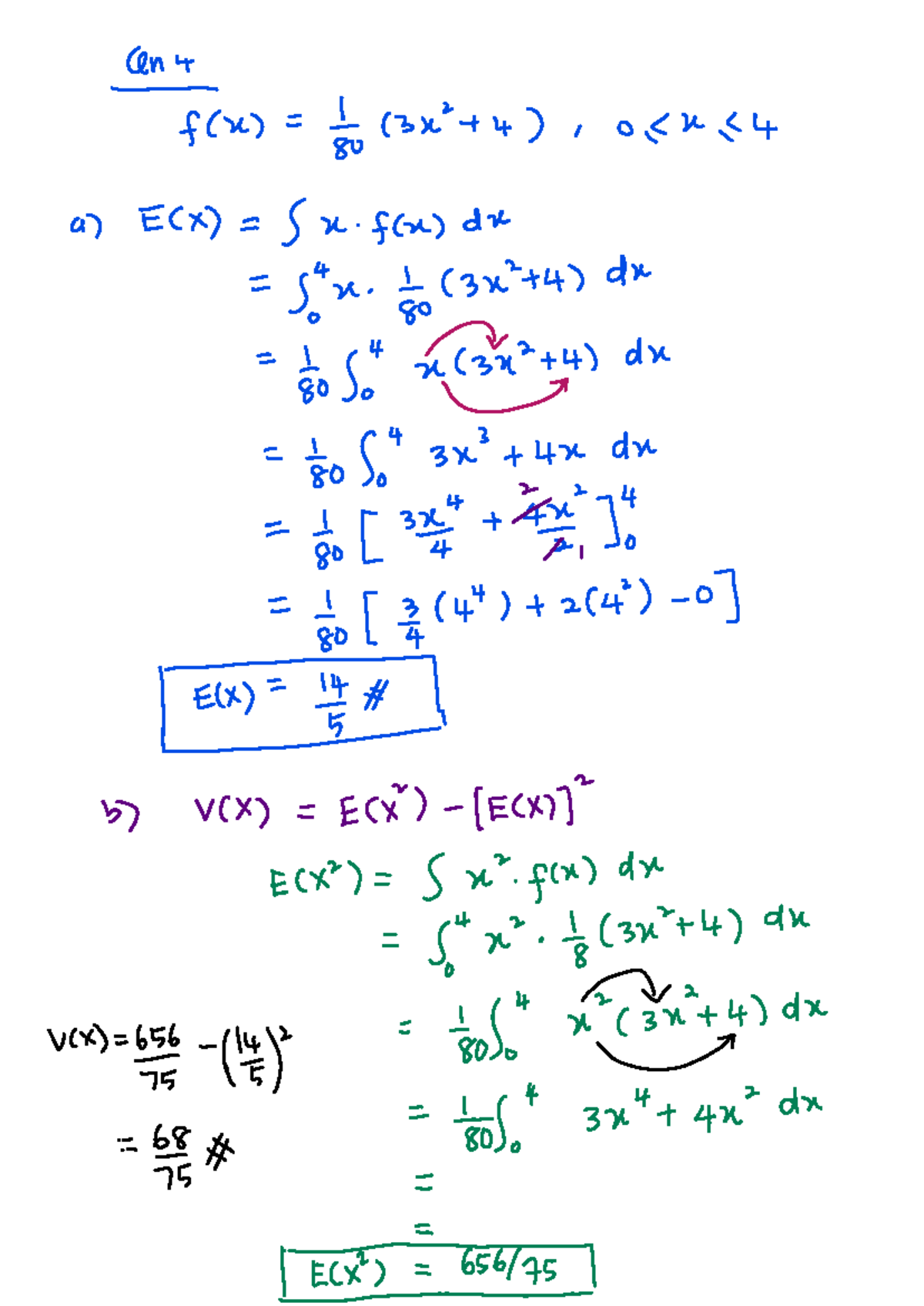 Chapter 4 Mathematical Expectation - An 4 f(x) = 1 (3x"++), 0,5k