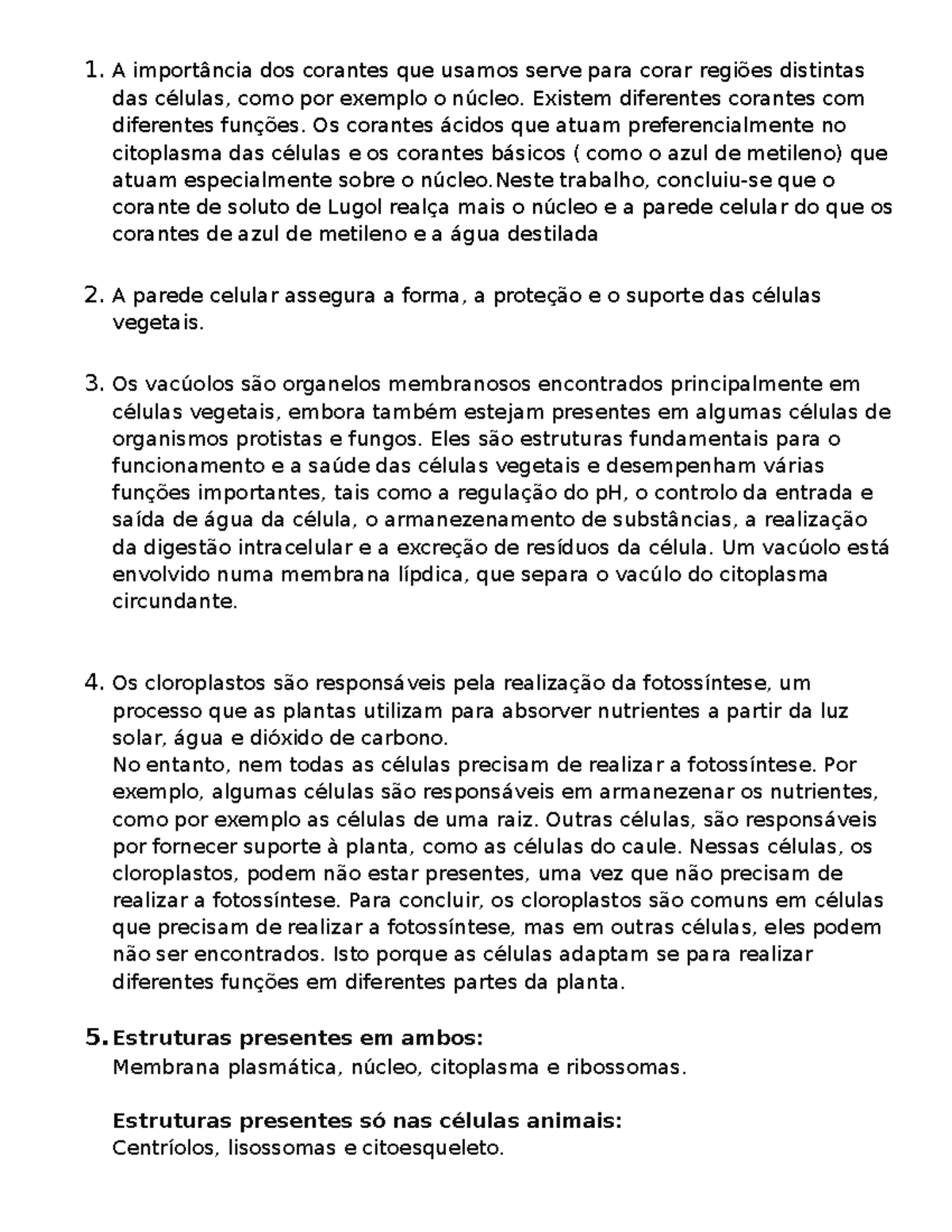 Atv prática BG 10 ano - Resumos - 1. A importância dos corantes que ...