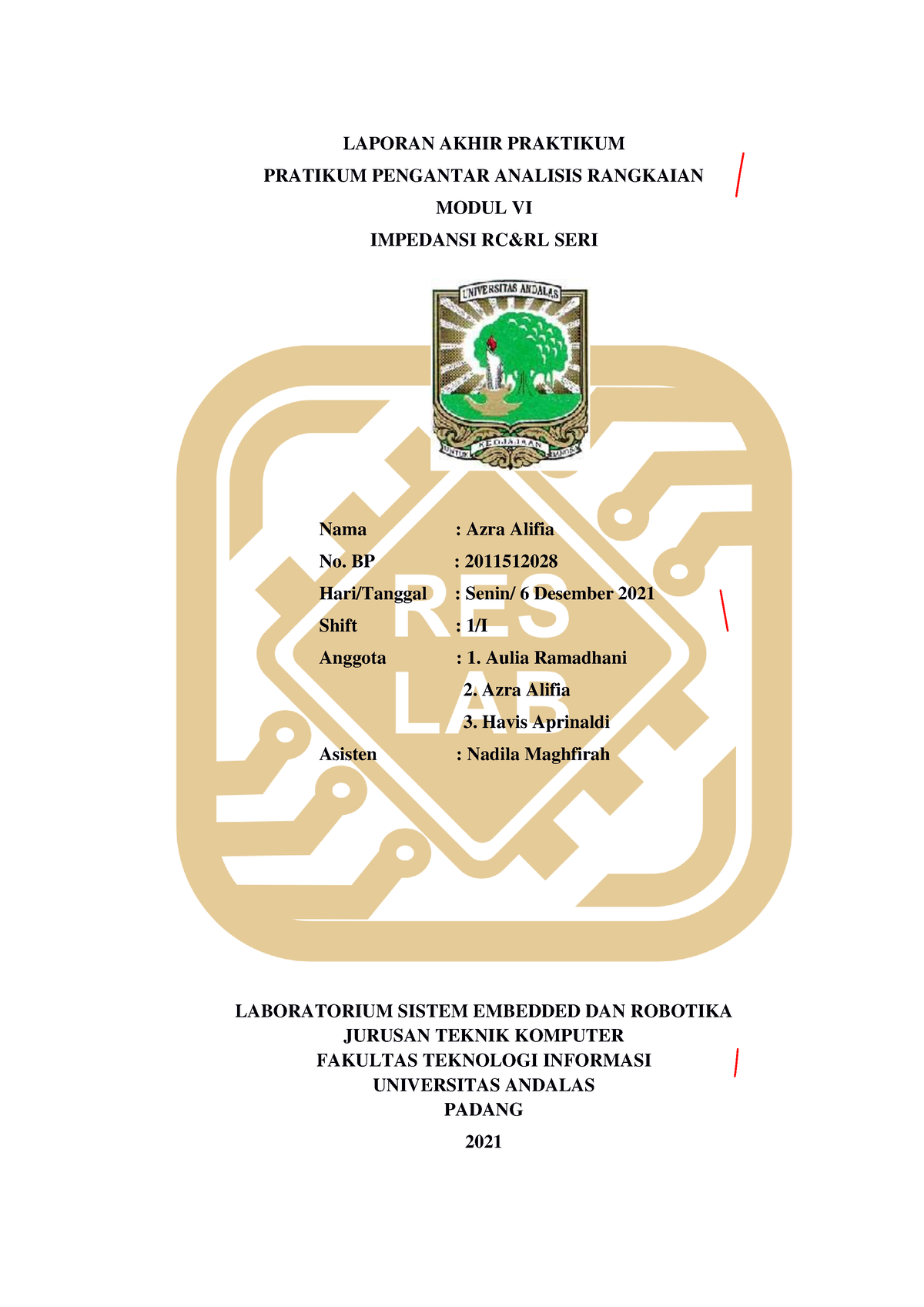 Lap Akhir Modul 6 Oleh 2011512028 - LAPORAN AKHIR PRAKTIKUM PRATIKUM ...