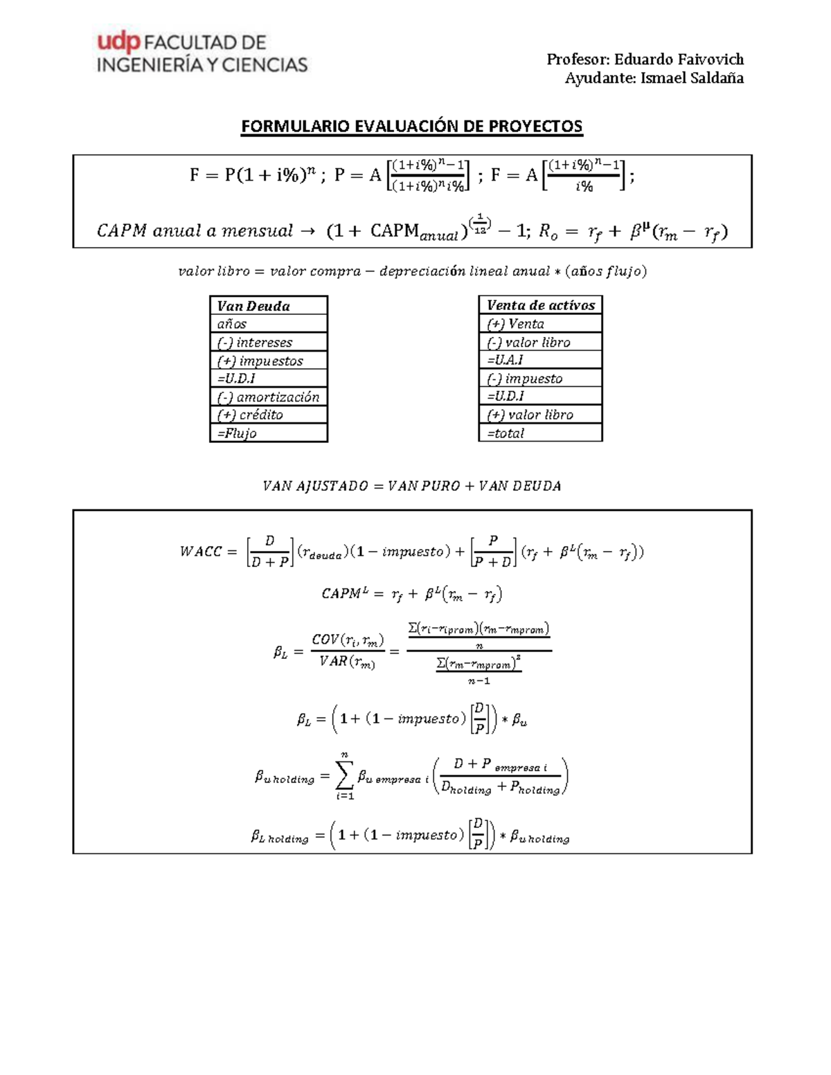 Formulario Evaluacion de proyectos Ayudante Ismael Saldaña FORMULARIO EVALUACIÓN DE PROYECTOS Formulario Evaluacion de proyectos Ayudante Ismael Saldaña FORMULARIO EVALUACIÓN DE PROYECTOS