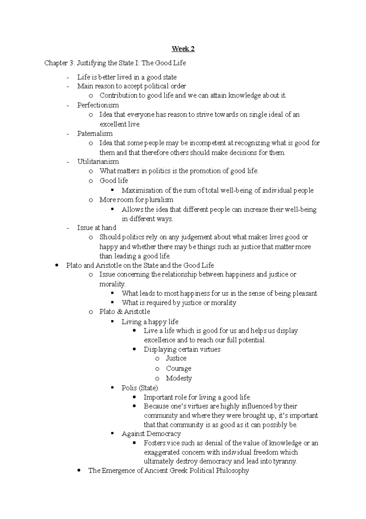 Week 1 - Chapter 3 Titus Stahl Introduction to Political Philosophy ...