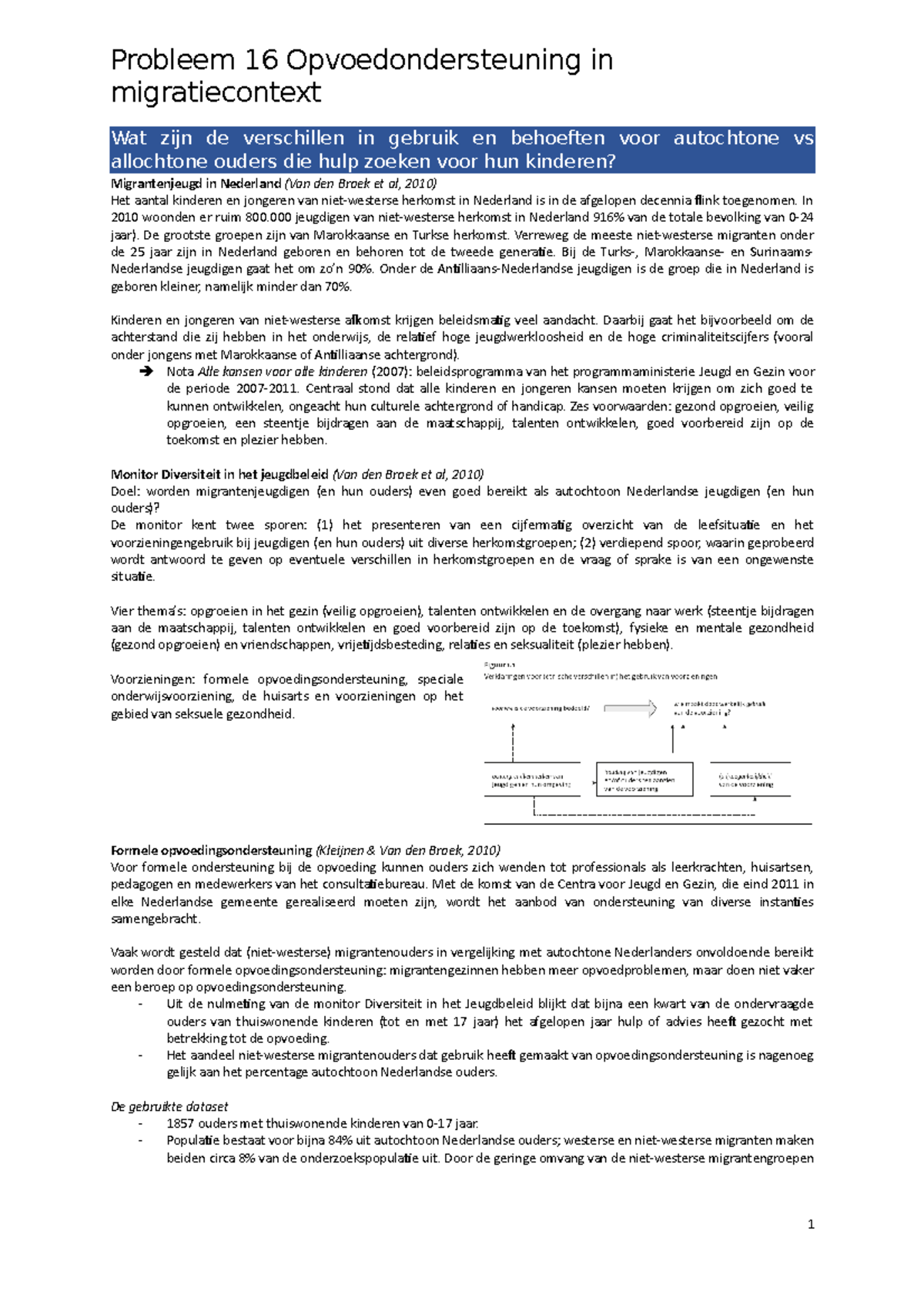 Probleem 16 Opvoedondersteuning In Migratiecontext - In 2010 Woonden Er ...