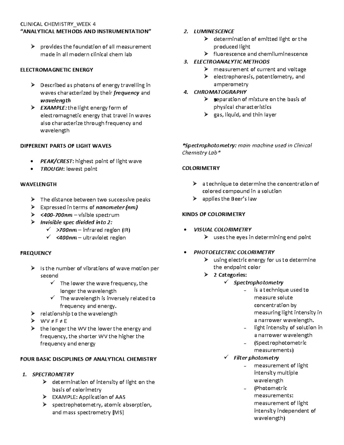 Clinical chemistry - Analytical Method & Automation - “ANALYTICAL ...