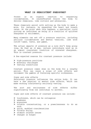WHAT IS Intense Pressure Problem - WHAT IS INTENSE PRESSURE PROBLEM ...