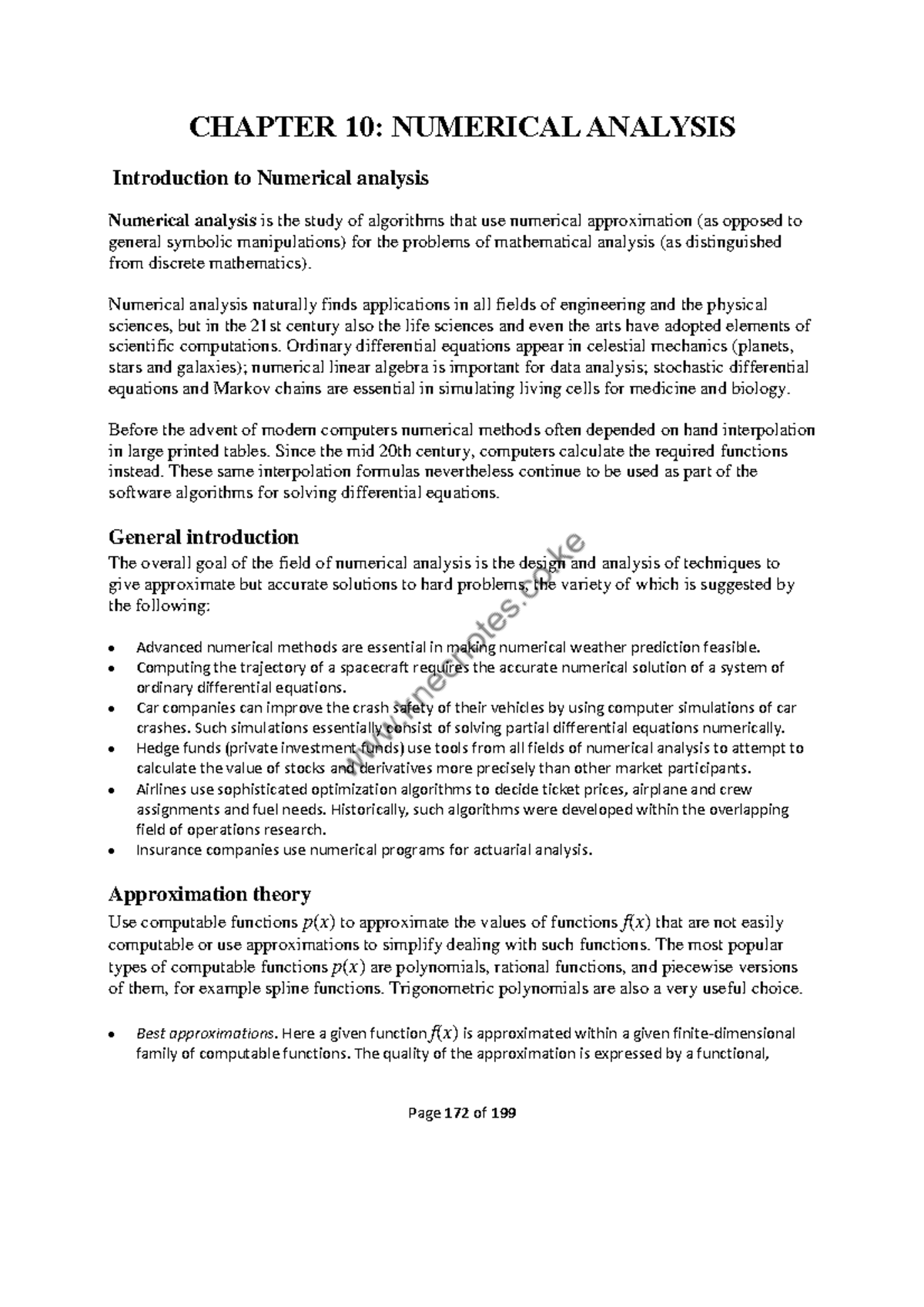 Numerical- Analysis - Notes - CHAPTER 10: NUMERICAL ANALYSIS ...