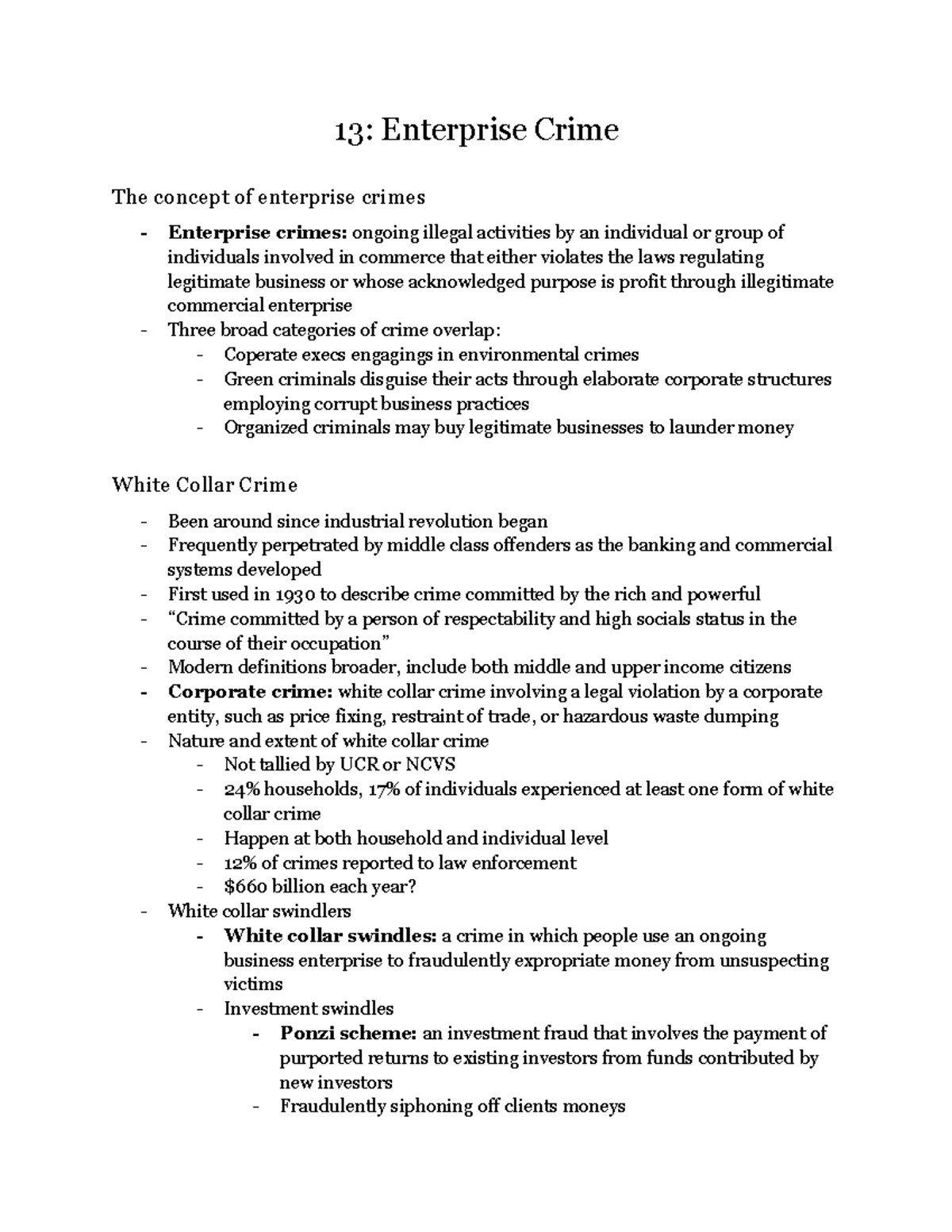 CJC Chapter 13 - Teacher Dr. Watkins; Book: Criminology: Theories ...