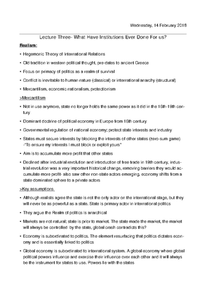 Global Governance Lecture Notes - Global Governance Lecture Notes ...