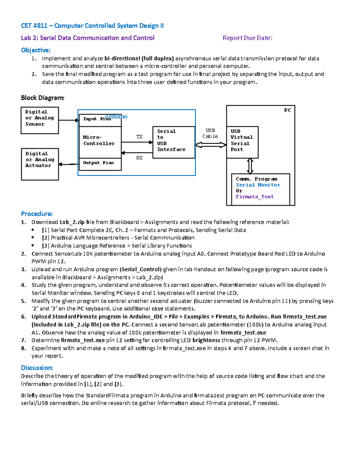 Lab 2 Serial Communication - CET 4811 – Computer Controlled System ...