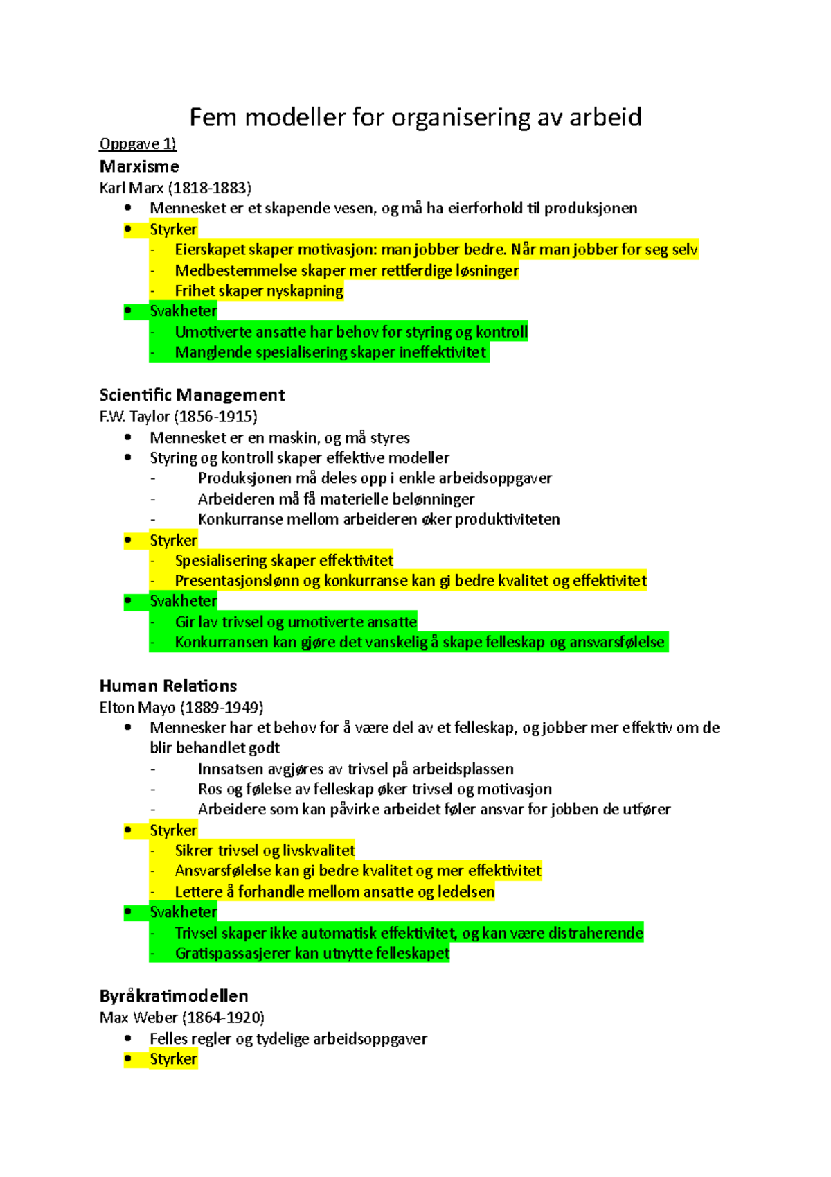 Fem Modeller For Organisering Av Arbeid - Når Man Jobber For Seg Selv ...