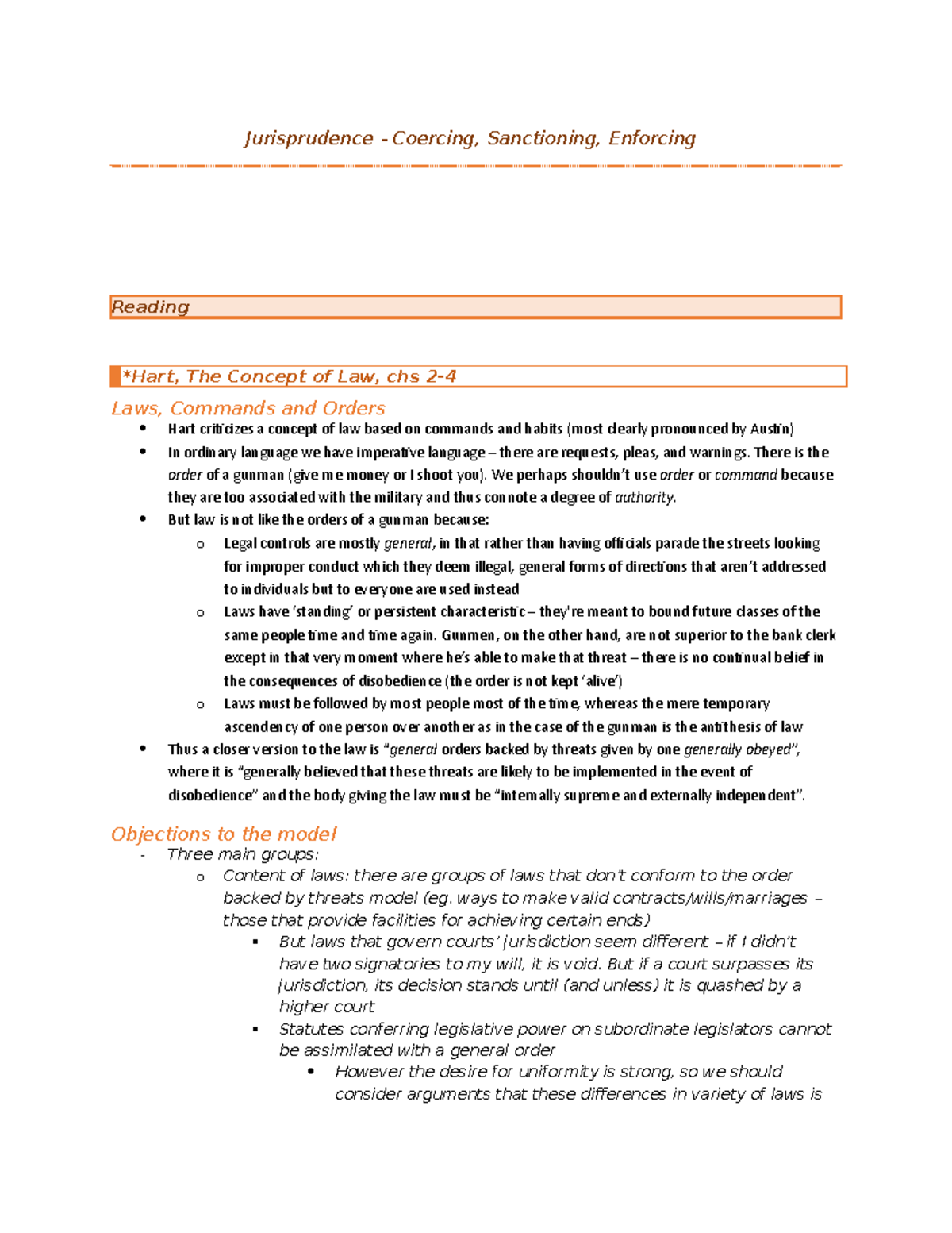 Law as Coercion Jurisprudence Coercing, Sanctioning, Enforcing