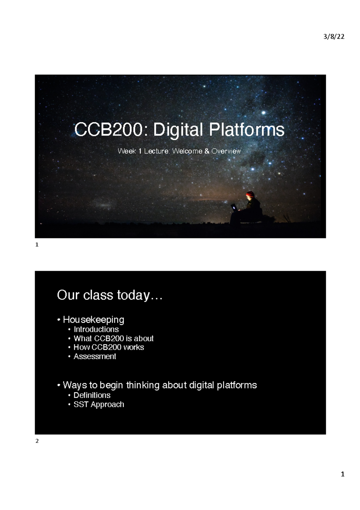 CCB200 Lecture Week1 - CCB200: Digital Platforms Week 1 Lecture ...