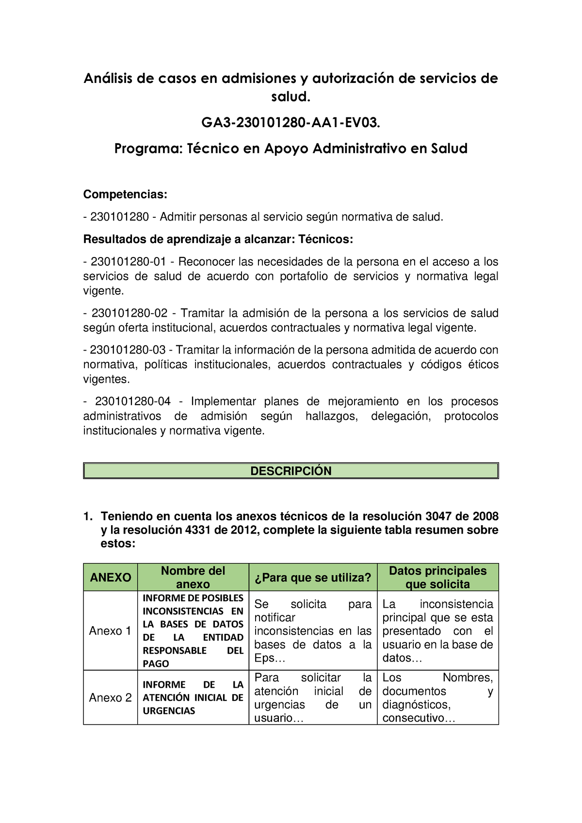 Anailisis De Casos Analisis De Caso Anlisis De Casos En Admisiones Y Autorizaci N De