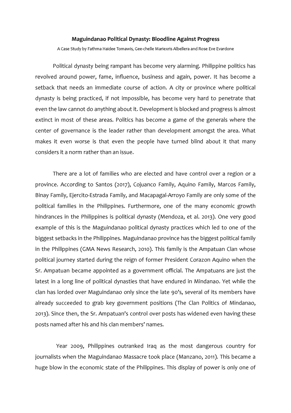 political dynasty in the philippines essay brainly