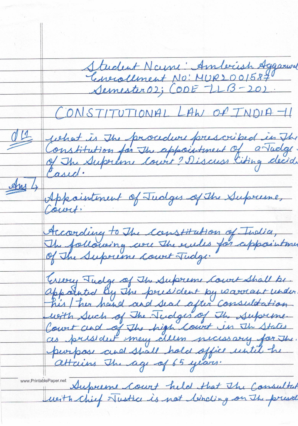 LLB-202 - LLB Notes - Adminitrative Law Notes - 3rd Semester - Studocu