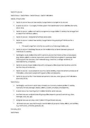 Lecture 2 student notes - Social Theory and Society 2019 – Sociology II ...