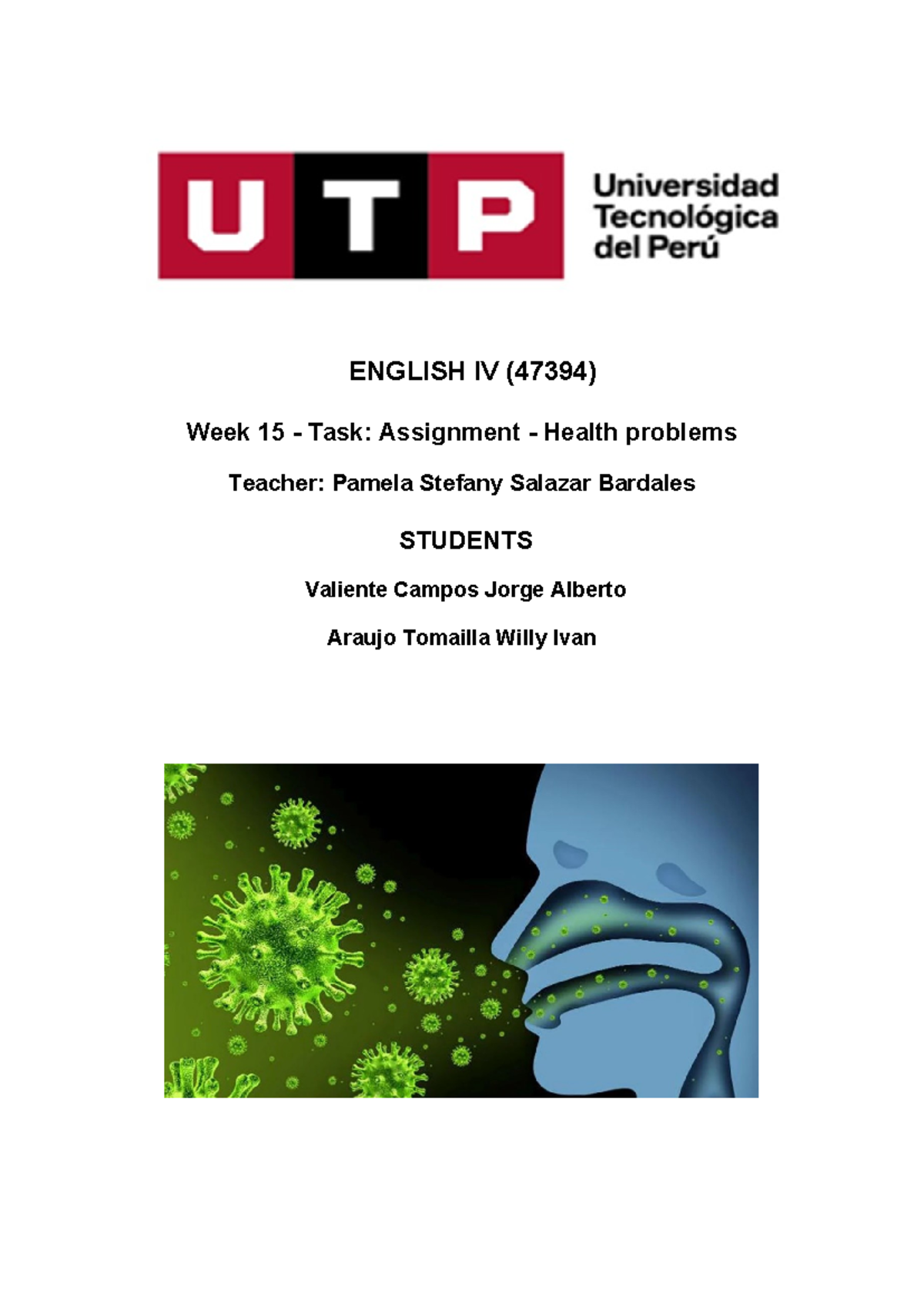 Week 15 Task Assignment Health Problems English Iv 47394 Week