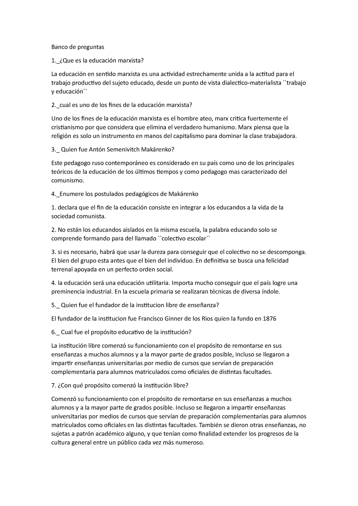 Banco De Preguntas - Guía De Estudio - Banco De Preguntas 1._¿Que Es La ...