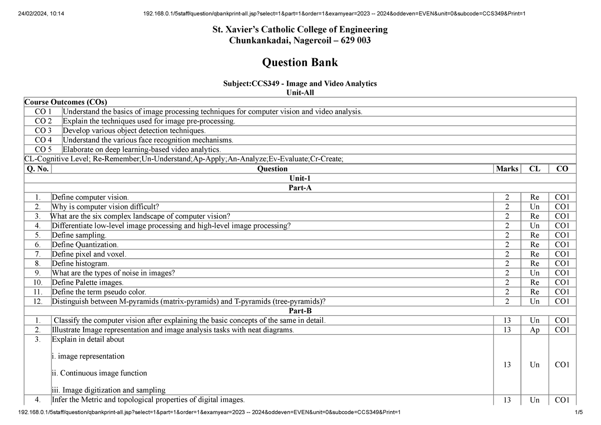 QB - College - St. Xavier’s Catholic College of Engineering ...